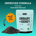 Petz Park Urinary + Kidney supplement for cats with activated charcoal on a teal background